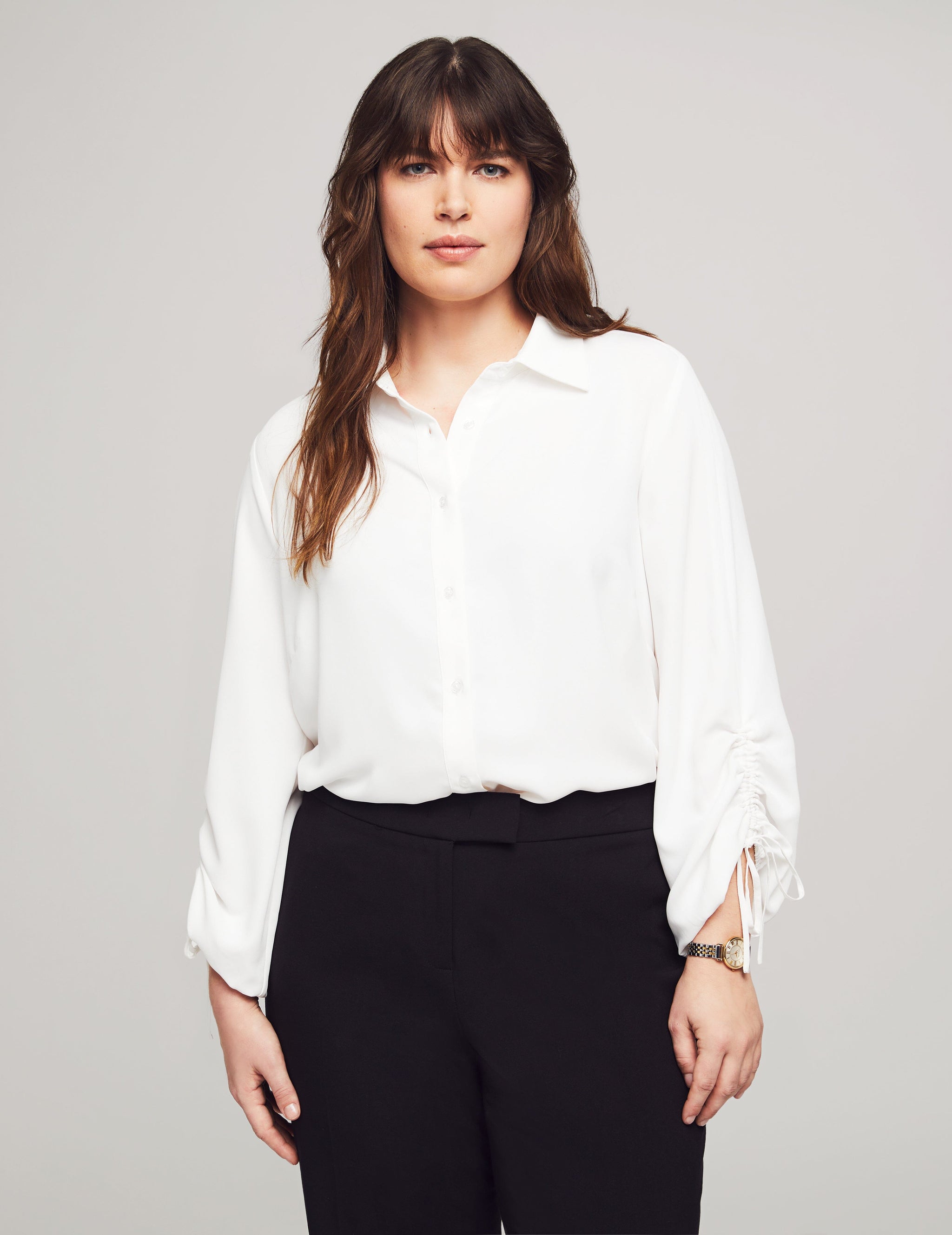 ruched sleeve blouse