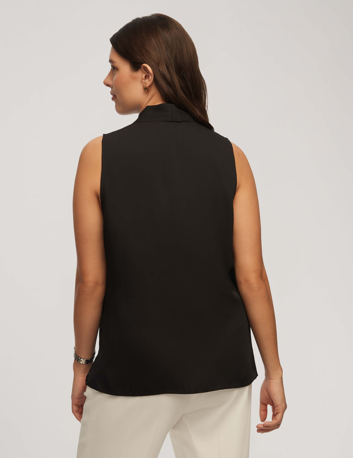 Anne Klein Sleeveless Pleated Shoulder Blouse - Sale