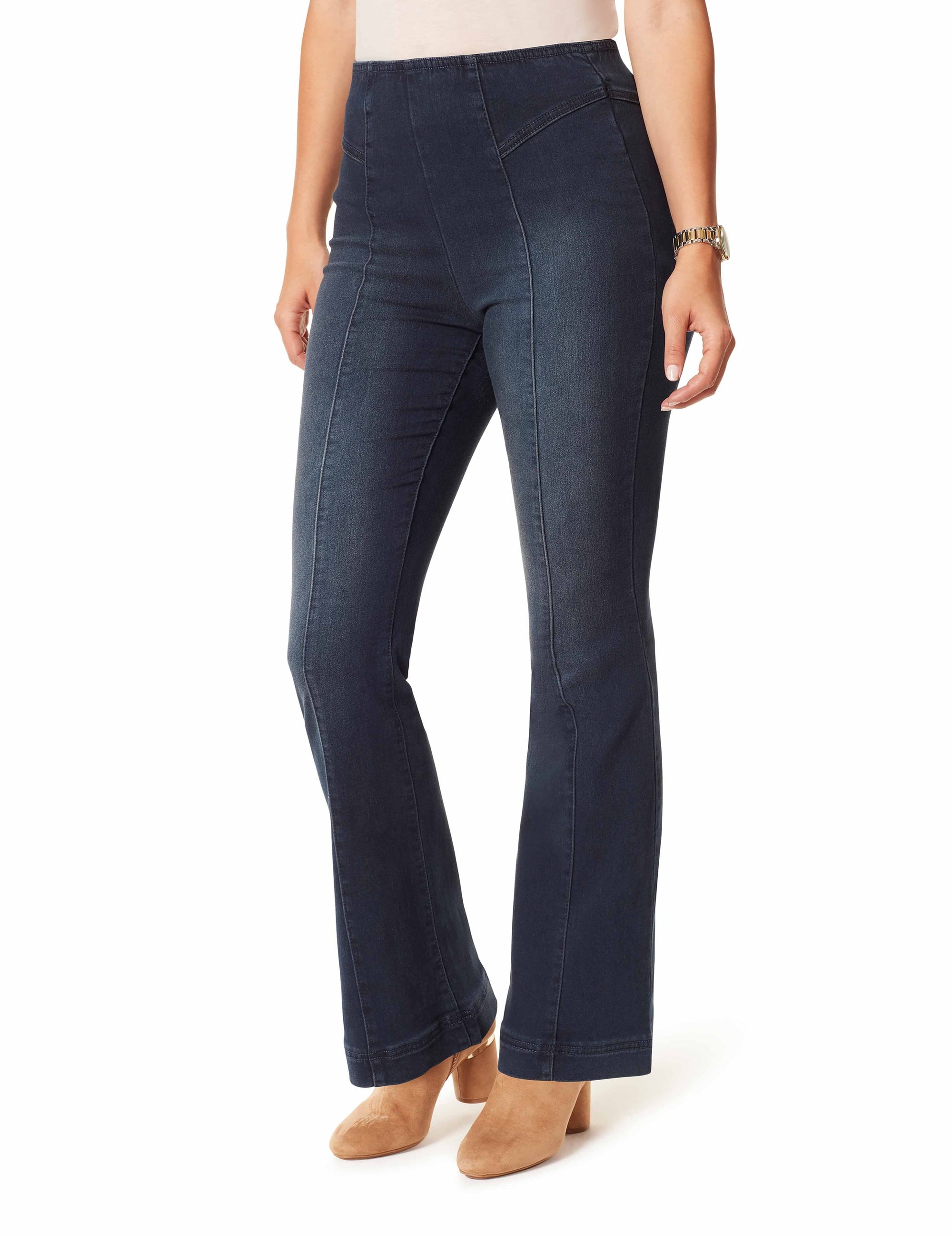 Anne Klein Marsh Wren Pull On Flare Jeans