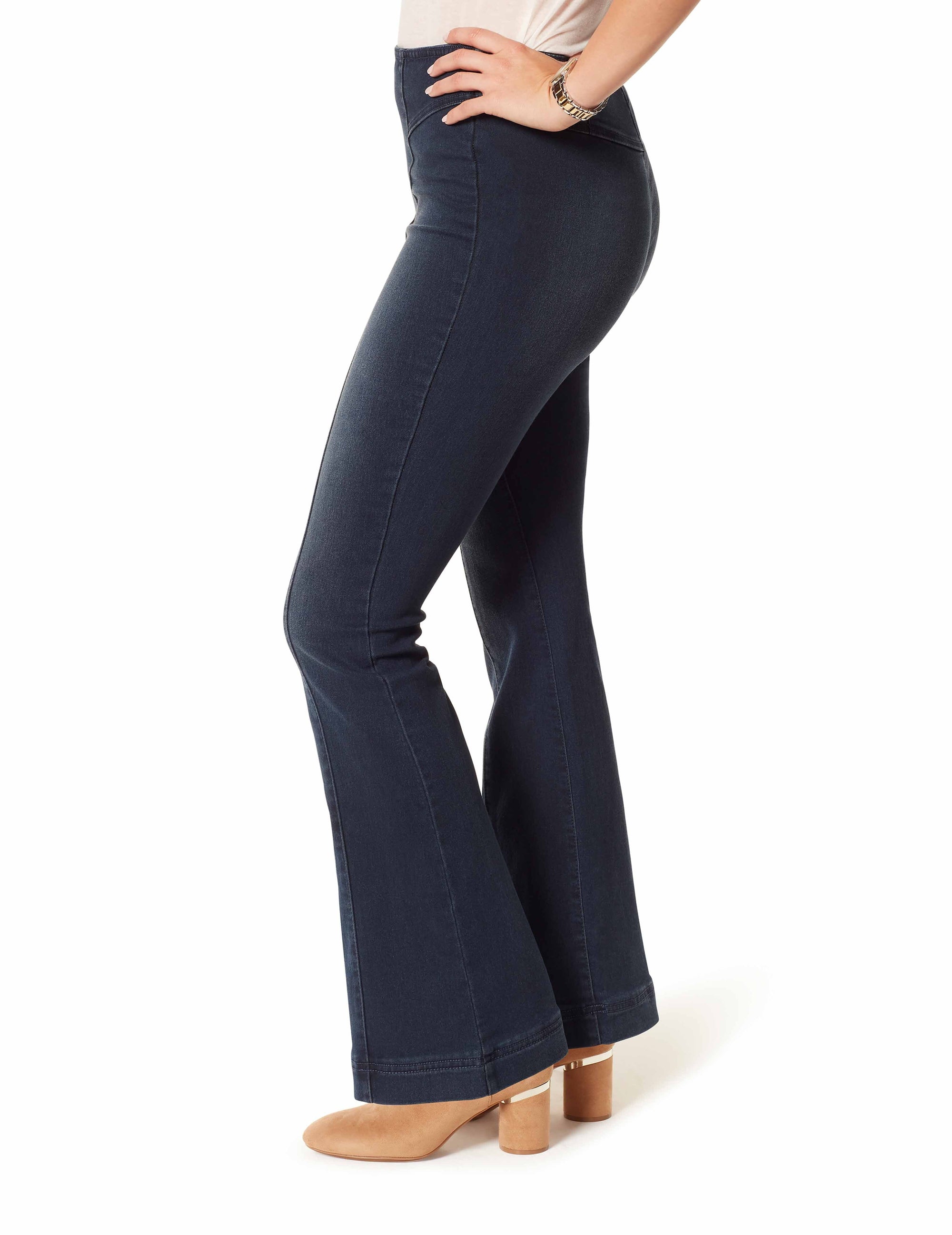 Anne Klein  Pull On Flare Jeans