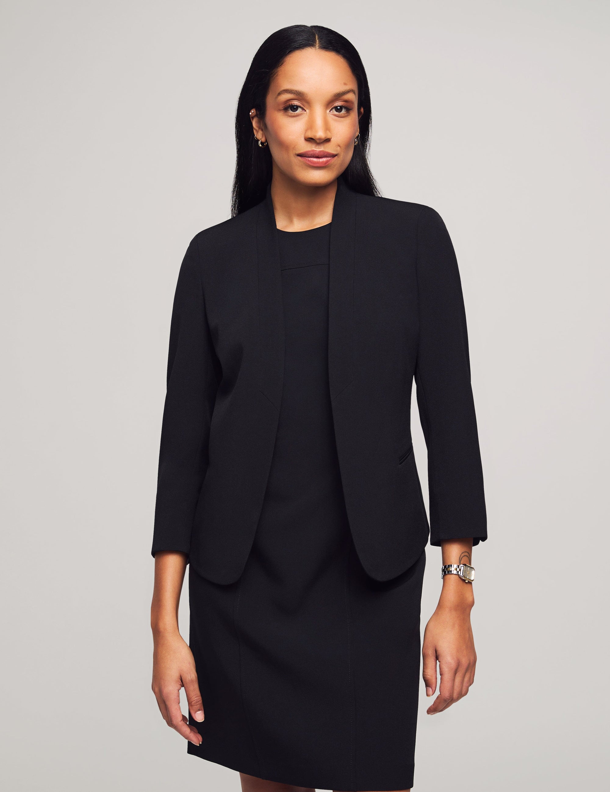 Anne Klein Black Executive Collection 2-Pc. Jacket and Dress Set