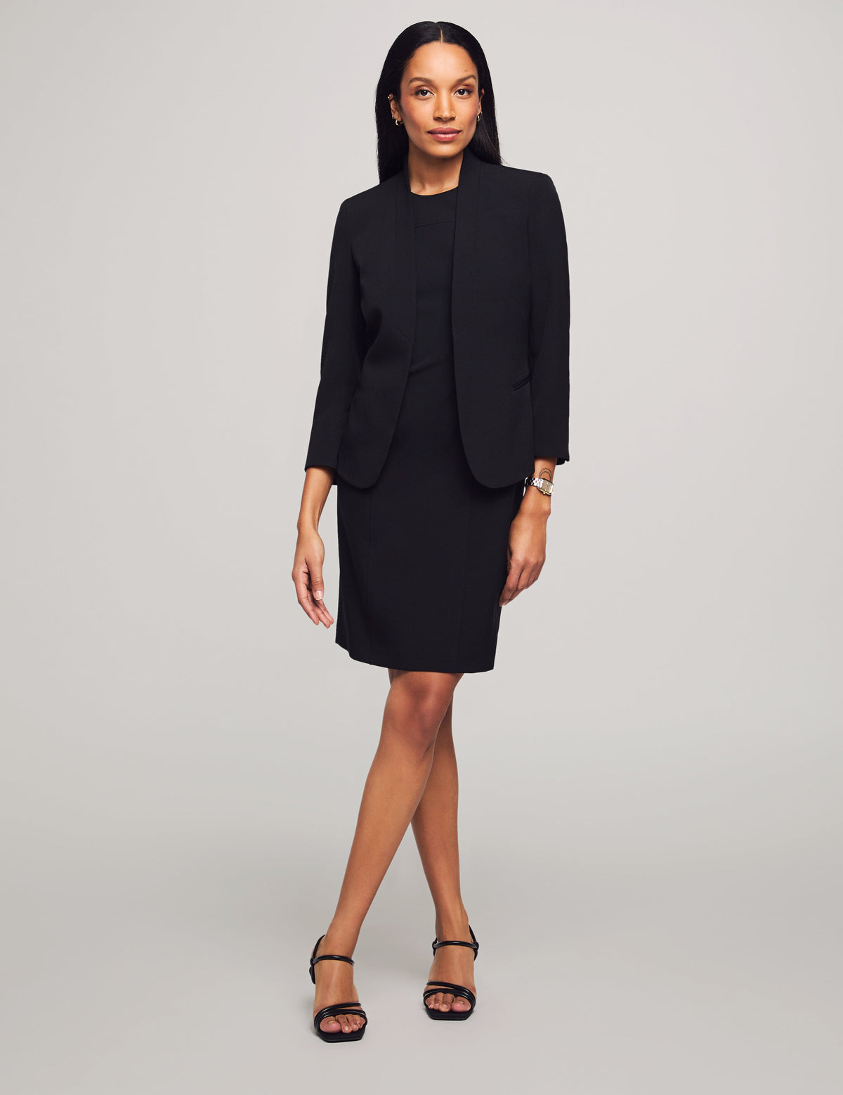 Anne Klein Black Executive Collection 2-Pc. Blazer and Dress Set
