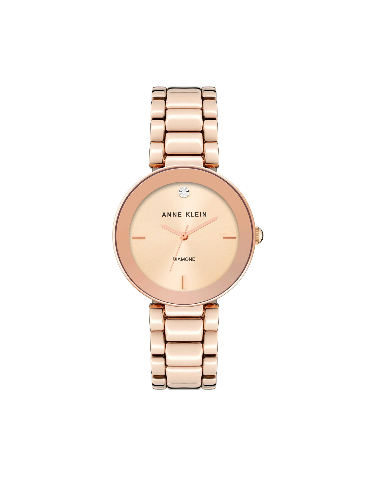 Anne Klein Rose Gold-Tone Diamond Dial Bracelet Watch