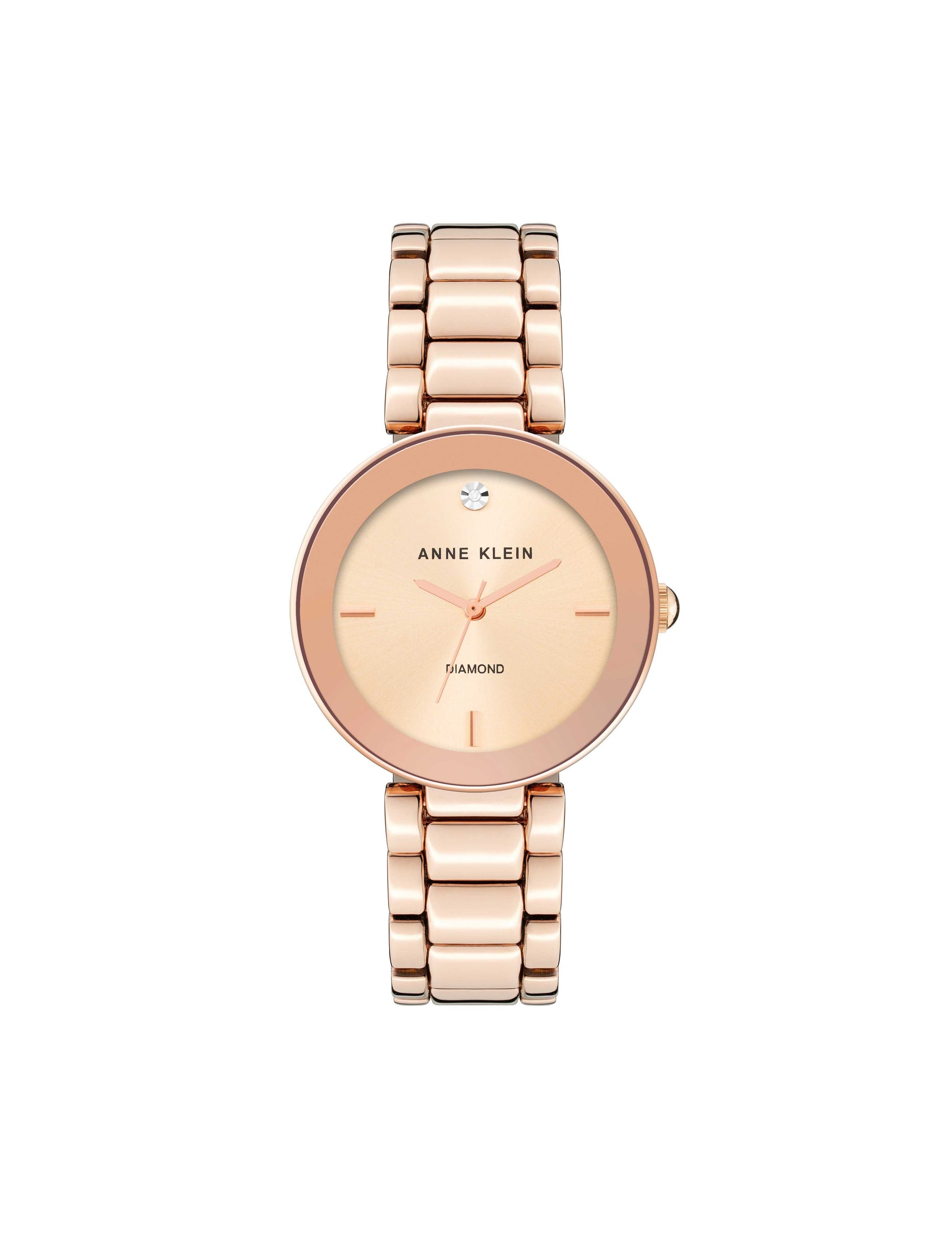Diamond Dial Bracelet Watch Rose Gold-Tone Anne Klein