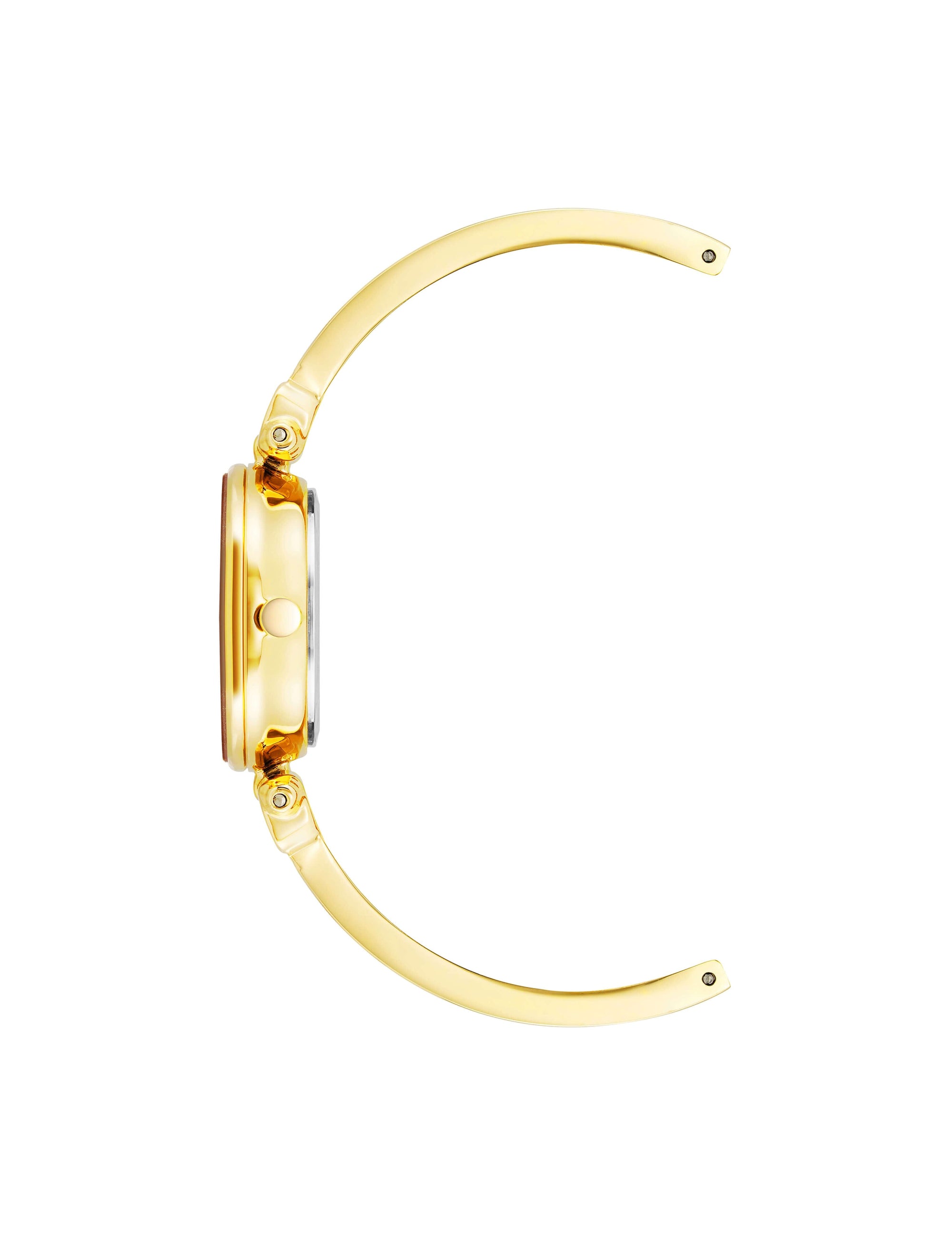 Anne Klein Red/Gold-Tone Diamond Accent Bangle Watch