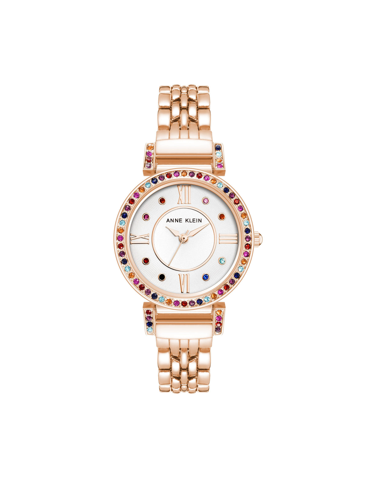 Anne Klein Rose Gold-Tone Multicolored Premium Crystal Watch