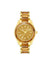 Anne Klein Gold-Tone/ Brown Pearlescent Resin Link Watch
