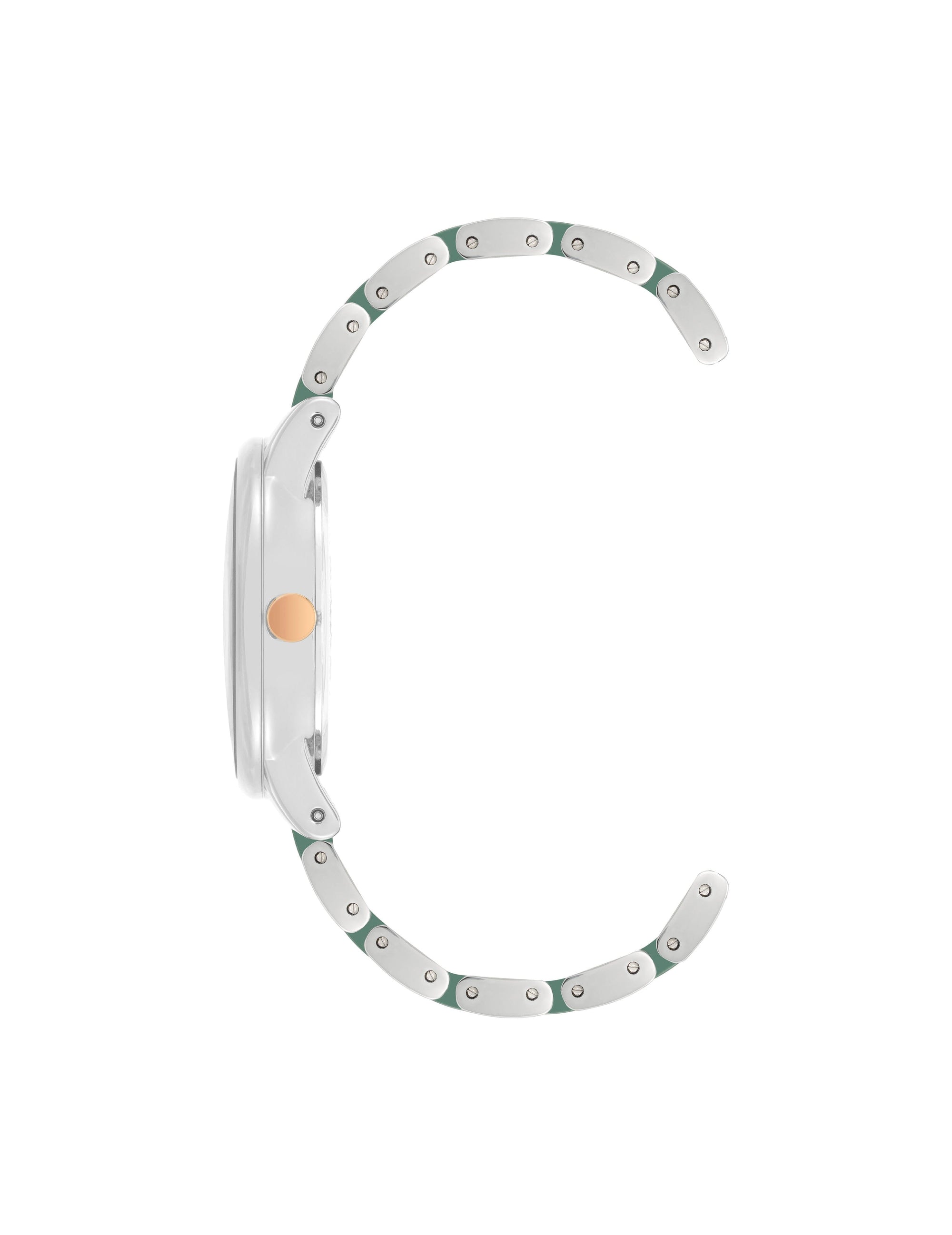 Anne Klein Silver-Tone/ Green Premium Crystal Ceramic Bracelet Watch