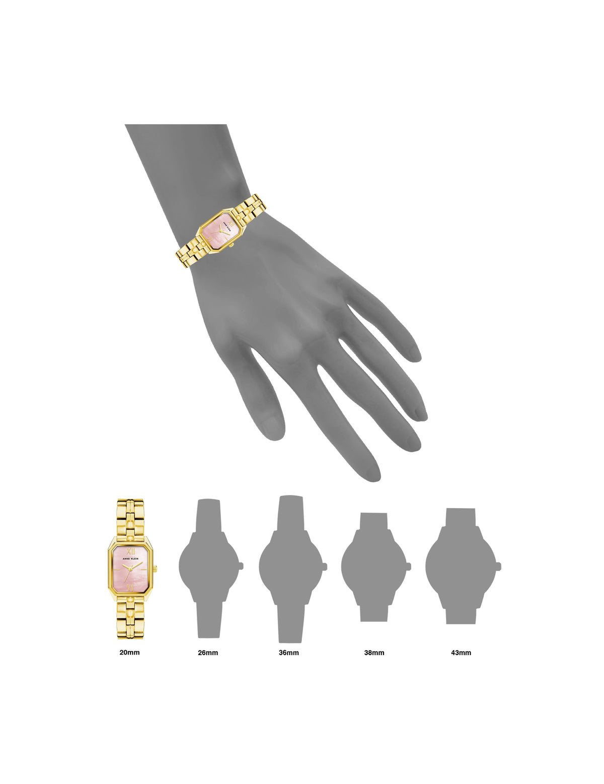 Anne Klein Octagonal Shaped Metal Bracelet Watch