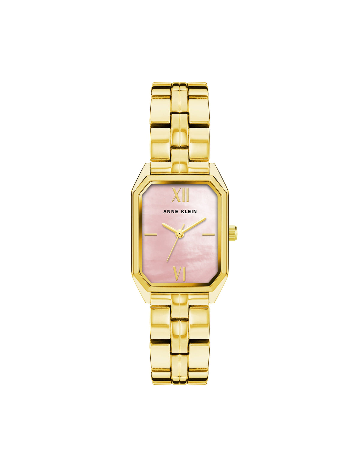 Anne Klein Gold-tone/Blush Octagonal Shaped Metal Bracelet Watch