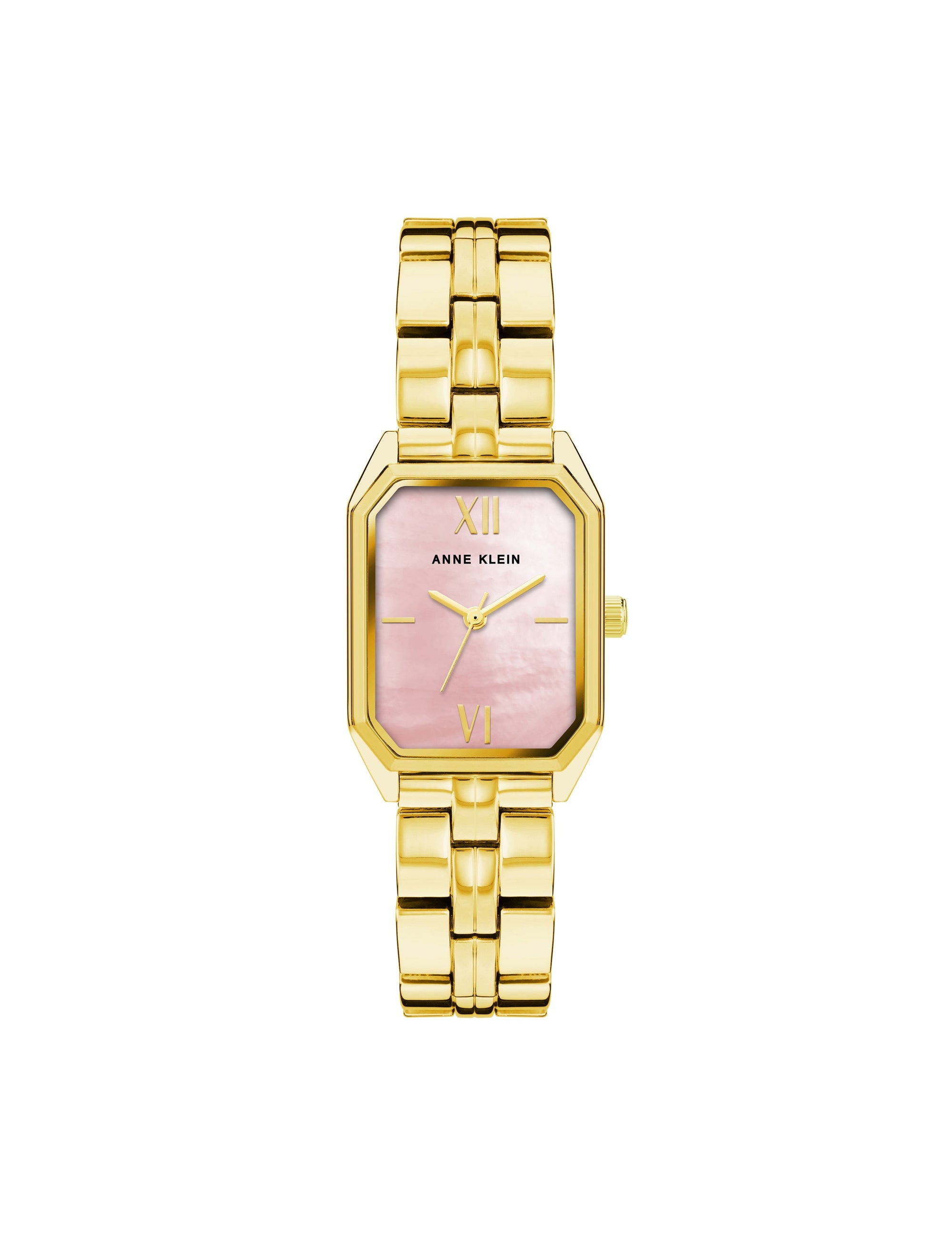 Anne Klein Gold-tone/Blush Octagonal Shaped Metal Bracelet Watch