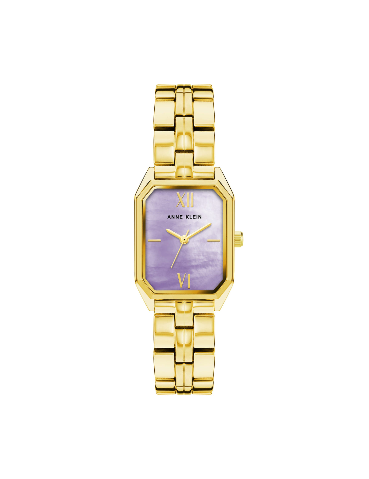 Anne Klein Gold-tone/Lavender Octagonal Shaped Metal Bracelet Watch