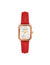 Anne Klein Rose Gold-Tone/ Red Octagonal Shaped Leather Strap Watch
