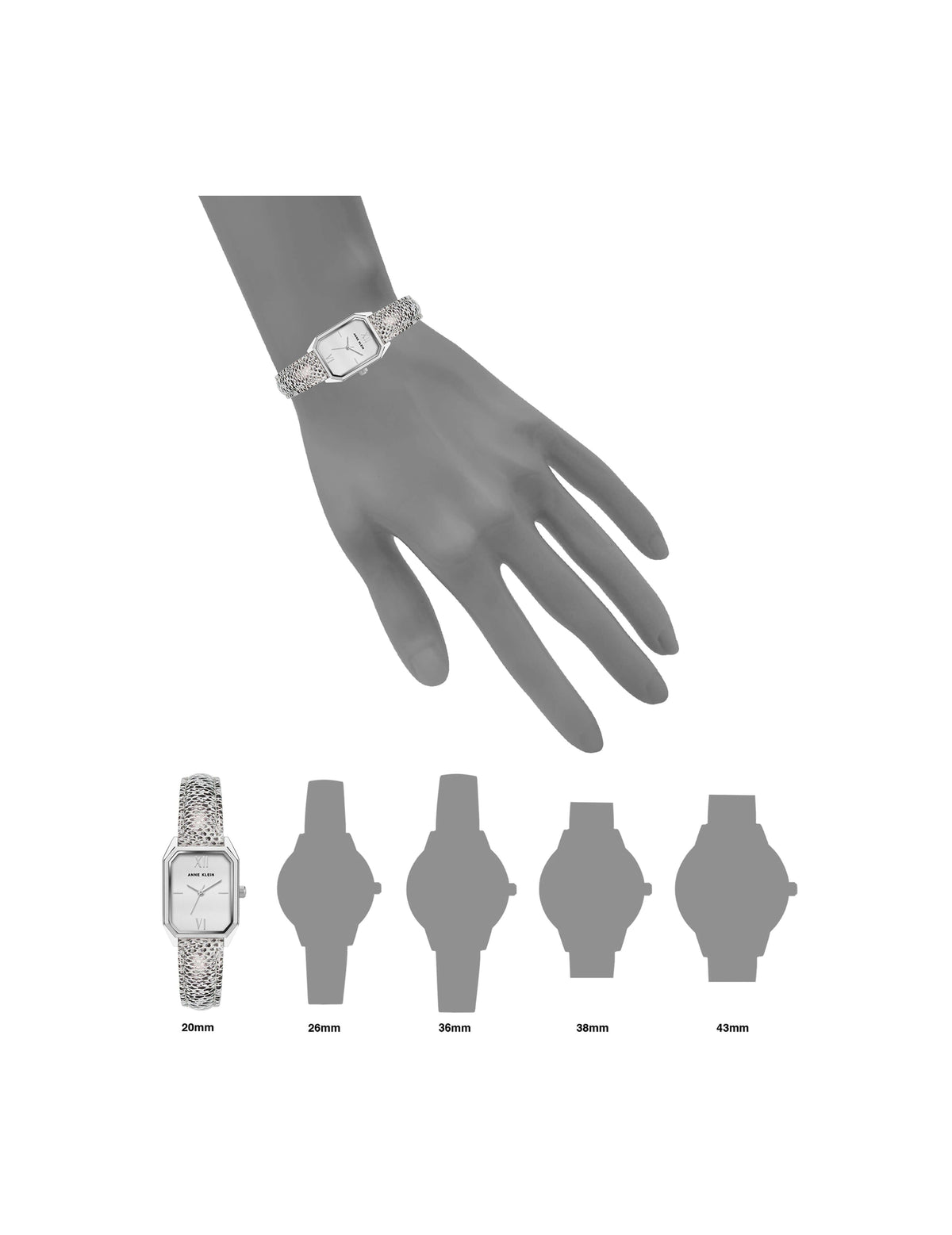 Anne Klein  Octagonal Shaped Leather Strap Watch