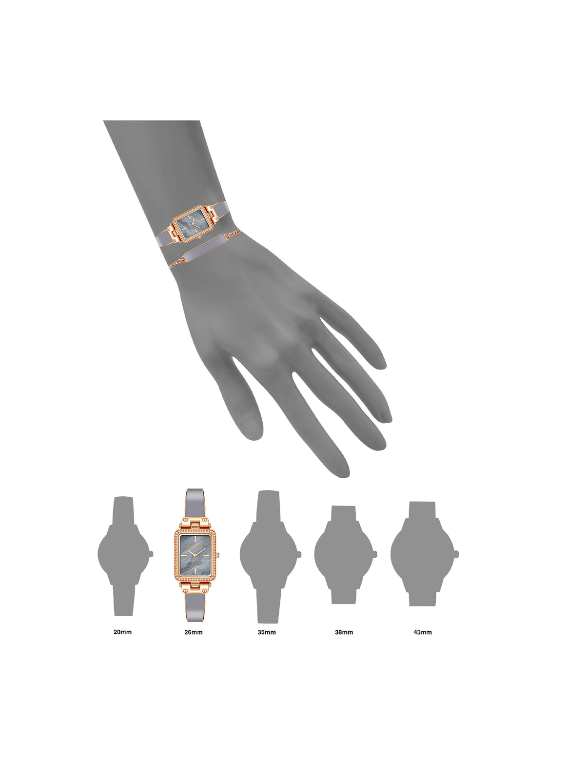 Anne Klein  Rectangular Case Watch and Bracelet Set