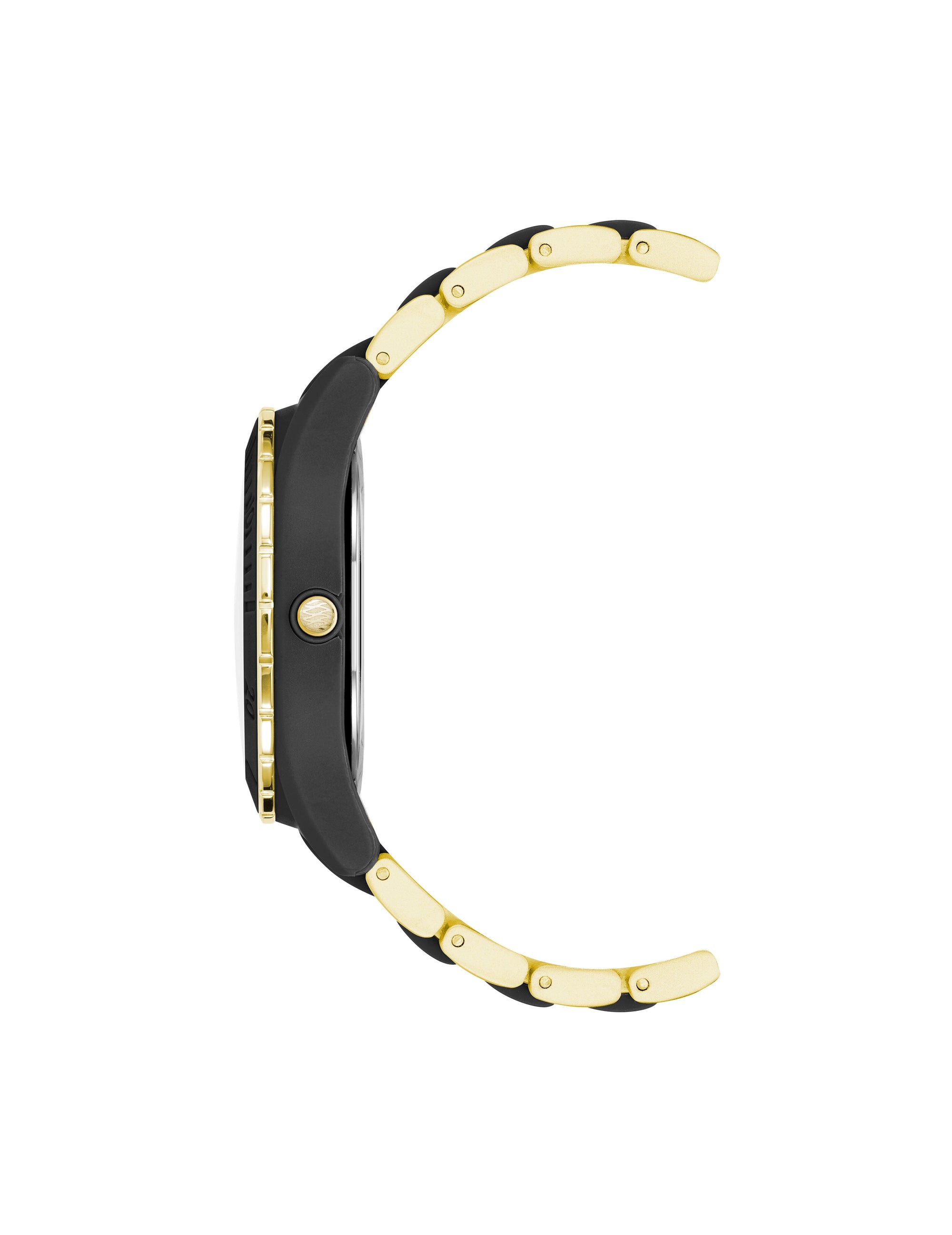 Anne Klein Gold-Tone/ Black Consider It Solar Recycled Ocean Plastic Bracelet Watch