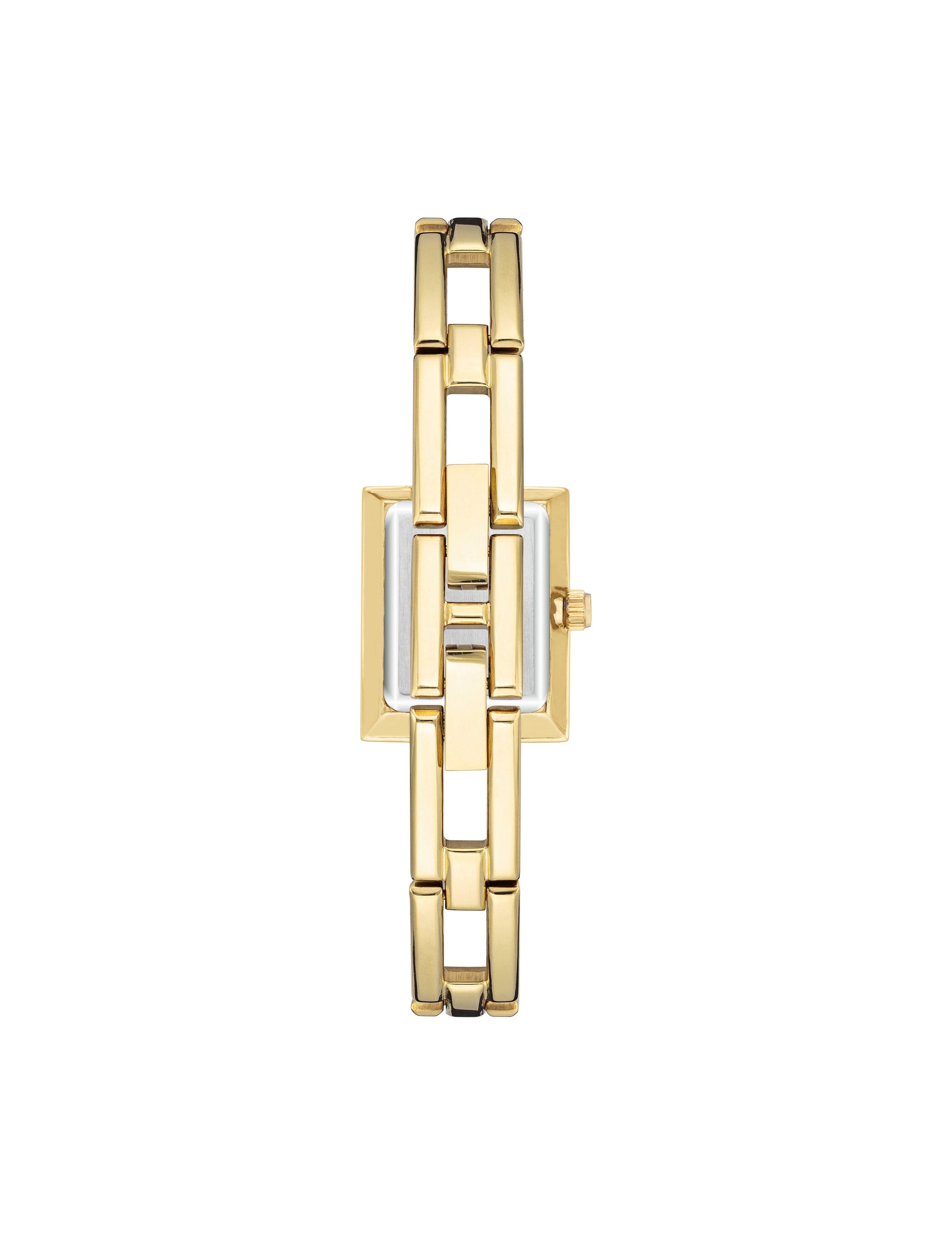 Anne Klein Gold-Tone Iconic Rectangular Case Bangle Watch