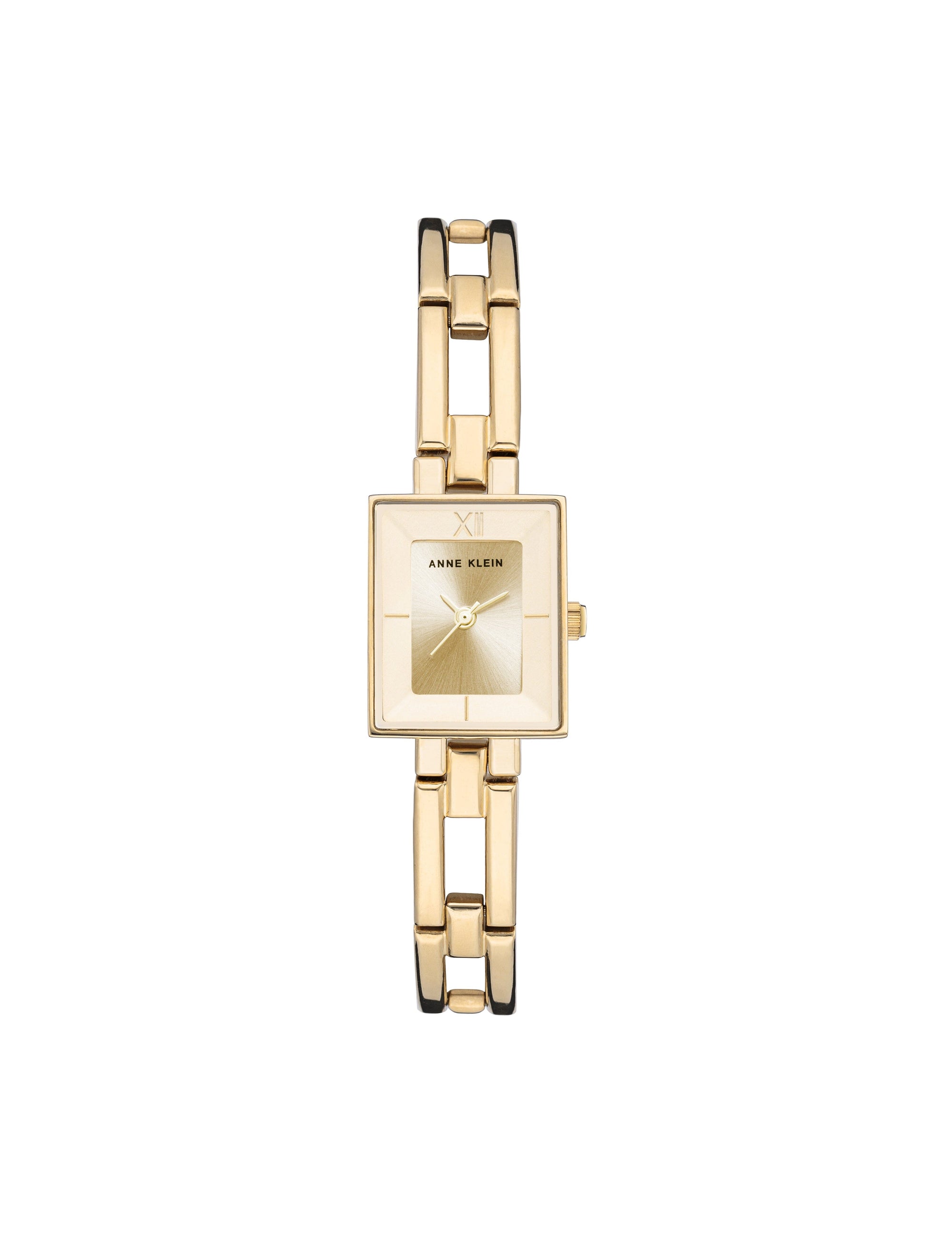 Anne Klein Gold-Tone Iconic Rectangular Case Bangle Watch