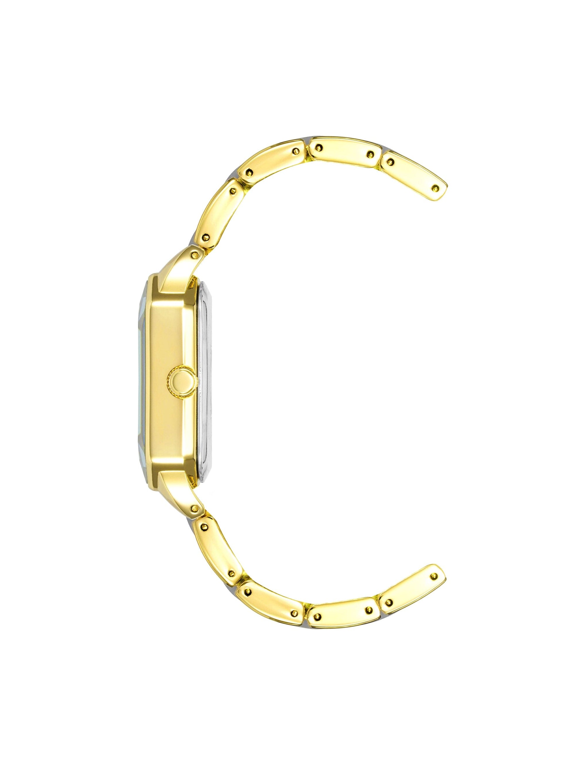 Anne Klein Grey/ Gold-Tone Square Case Resin Link Bracelet Watch