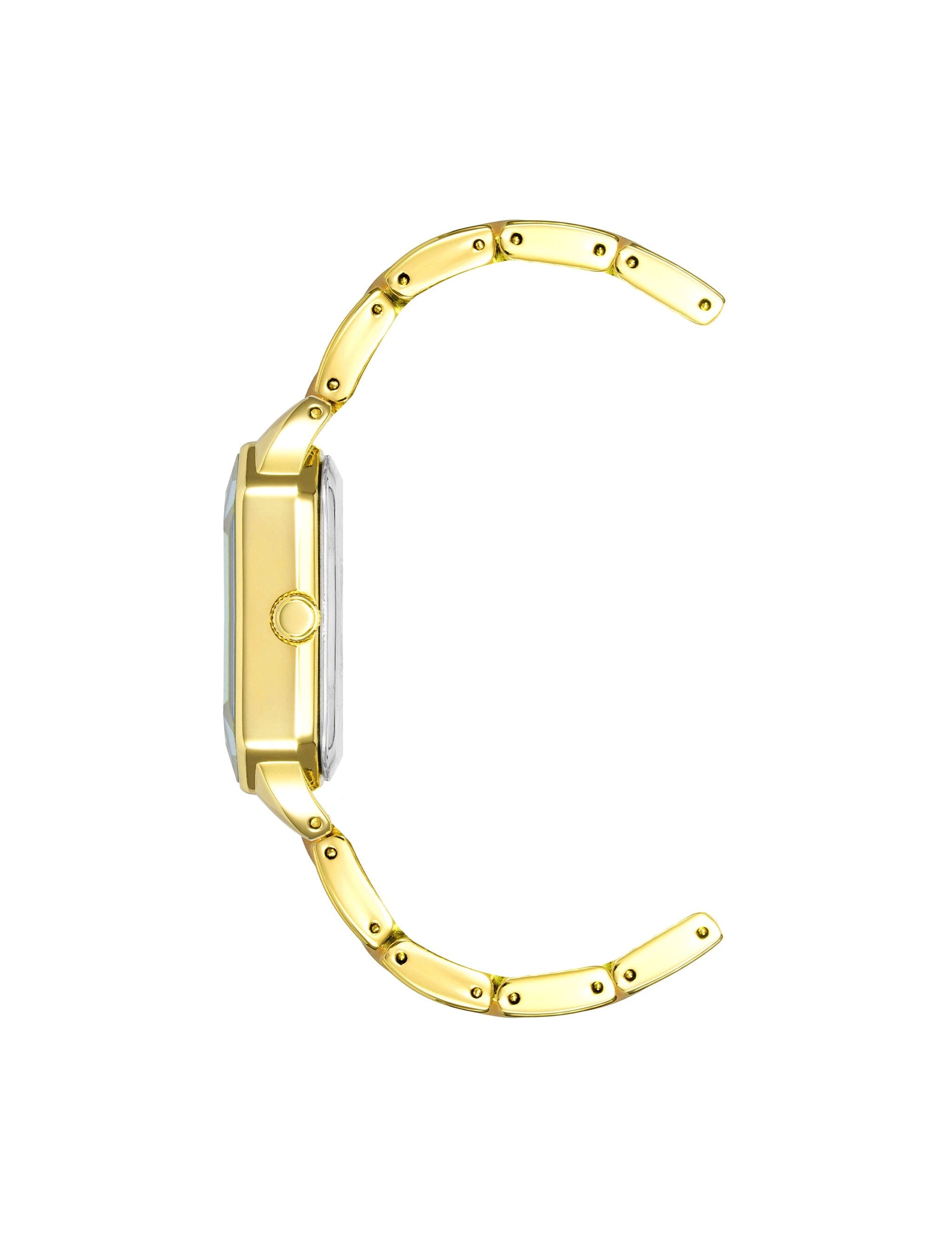 Anne Klein Brown/ Gold-Tone Square Case Resin Link Bracelet Watch