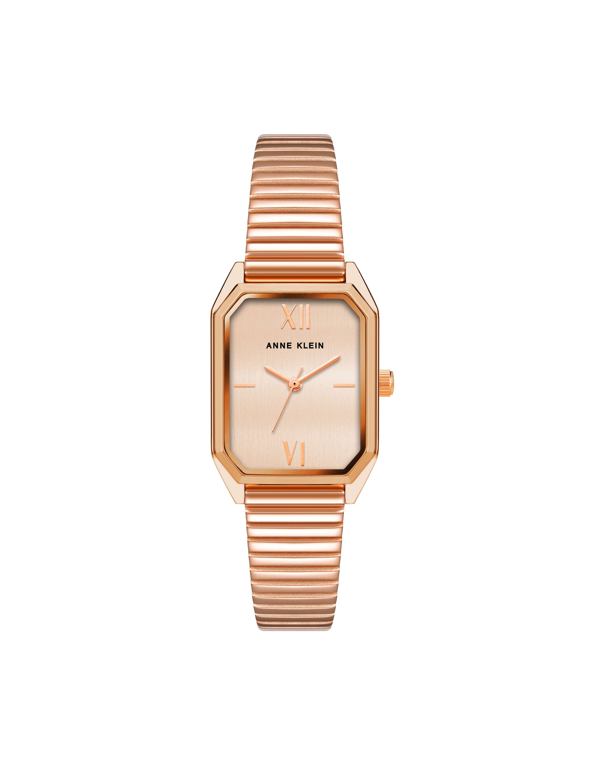 Anne Klein Rose Gold-Tone Iconic Octagonal Case Bracelet Watch