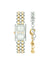 Anne Klein  Rectangular Crystal Accented Watch Set with Chain Bracelet