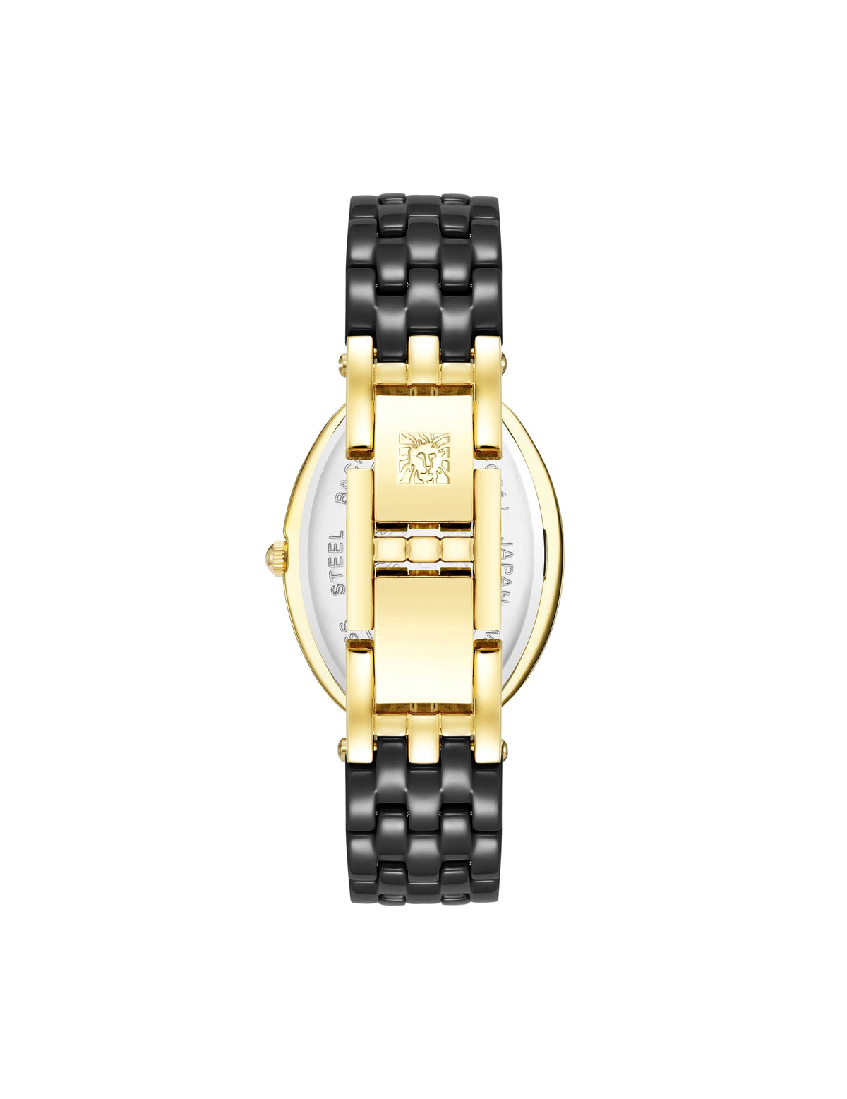 Anne Klein  Oval Crystal Accented Ceramic Bracelet Watch
