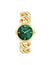 Anne Klein Gold-Tone/ Green Diamond Accented Round Case Bracelet Watch