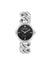 Anne Klein Silver-Tone/ Black Diamond Accented Round Case Bracelet Watch