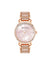Anne Klein Rose Gold-Tone Mother of Pearl Crystal Accented Bracelet Watch