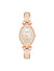 Anne Klein Rose Gold-Tone/ Blush Diamond Accented Oval Bangle Watch