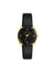 Anne Klein Gold-Tone/ Black Modern Leather Strap Watch
