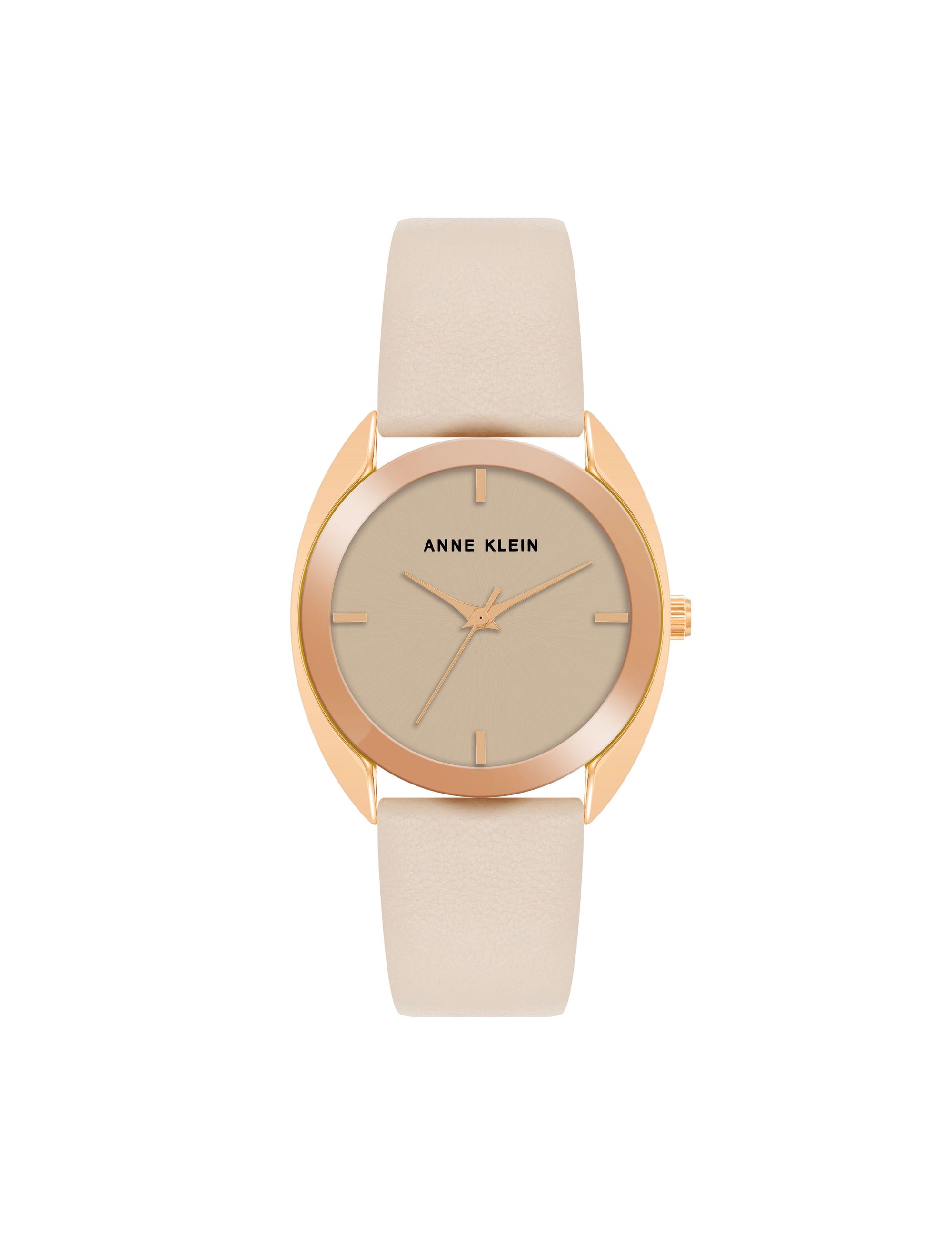Anne Klein Rose Gold-Tone/ Blush Pink Modern Leather Strap Watch