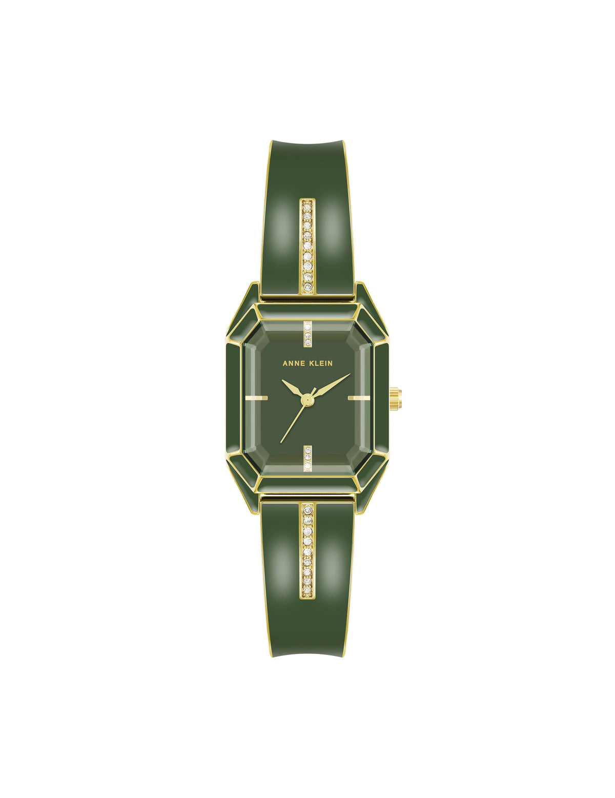 Anne Klein Green/ Gold Tone Elegant Bangle Bracelet Watch