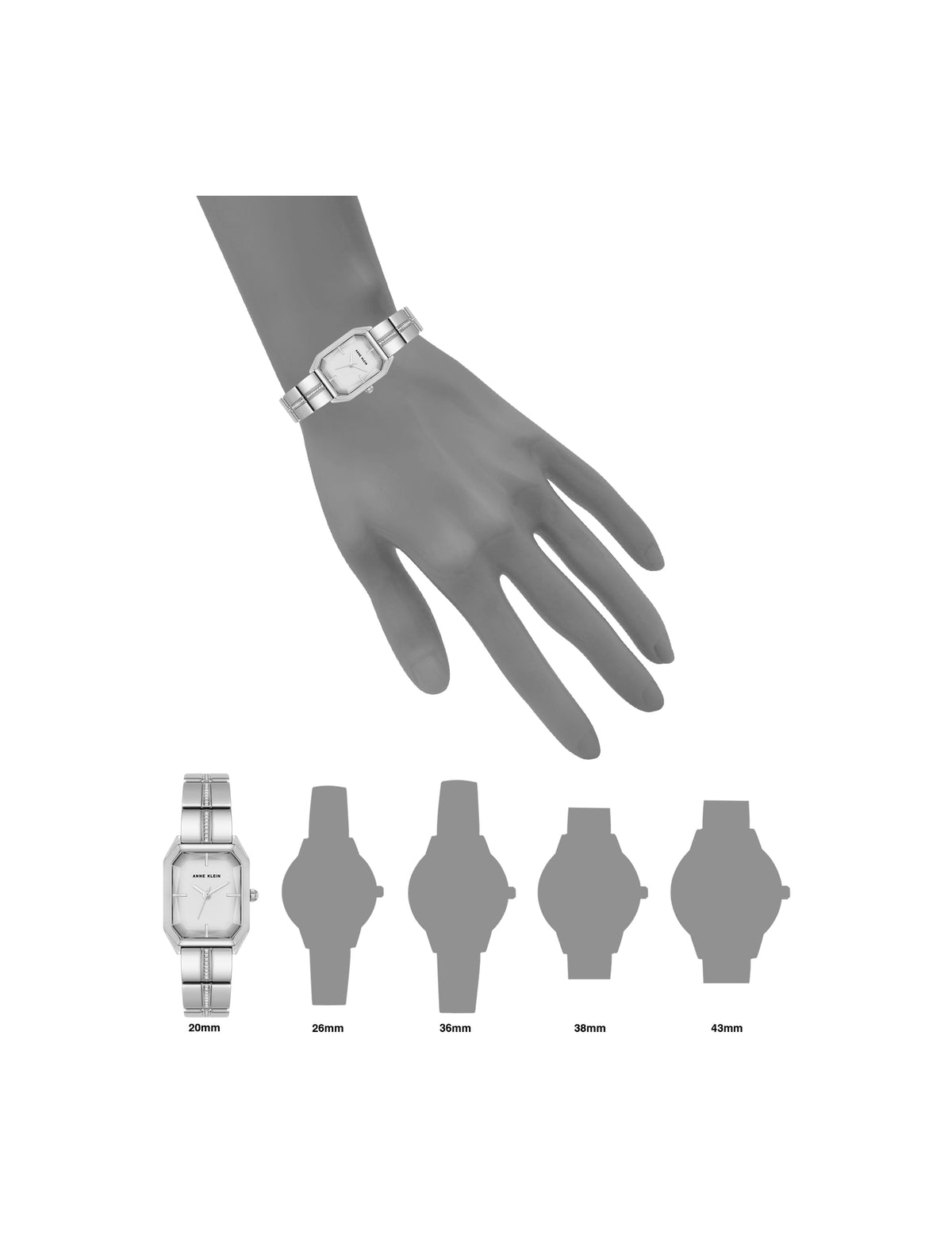 Anne Klein  Iconic Octagonal Crystal Bracelet Watch