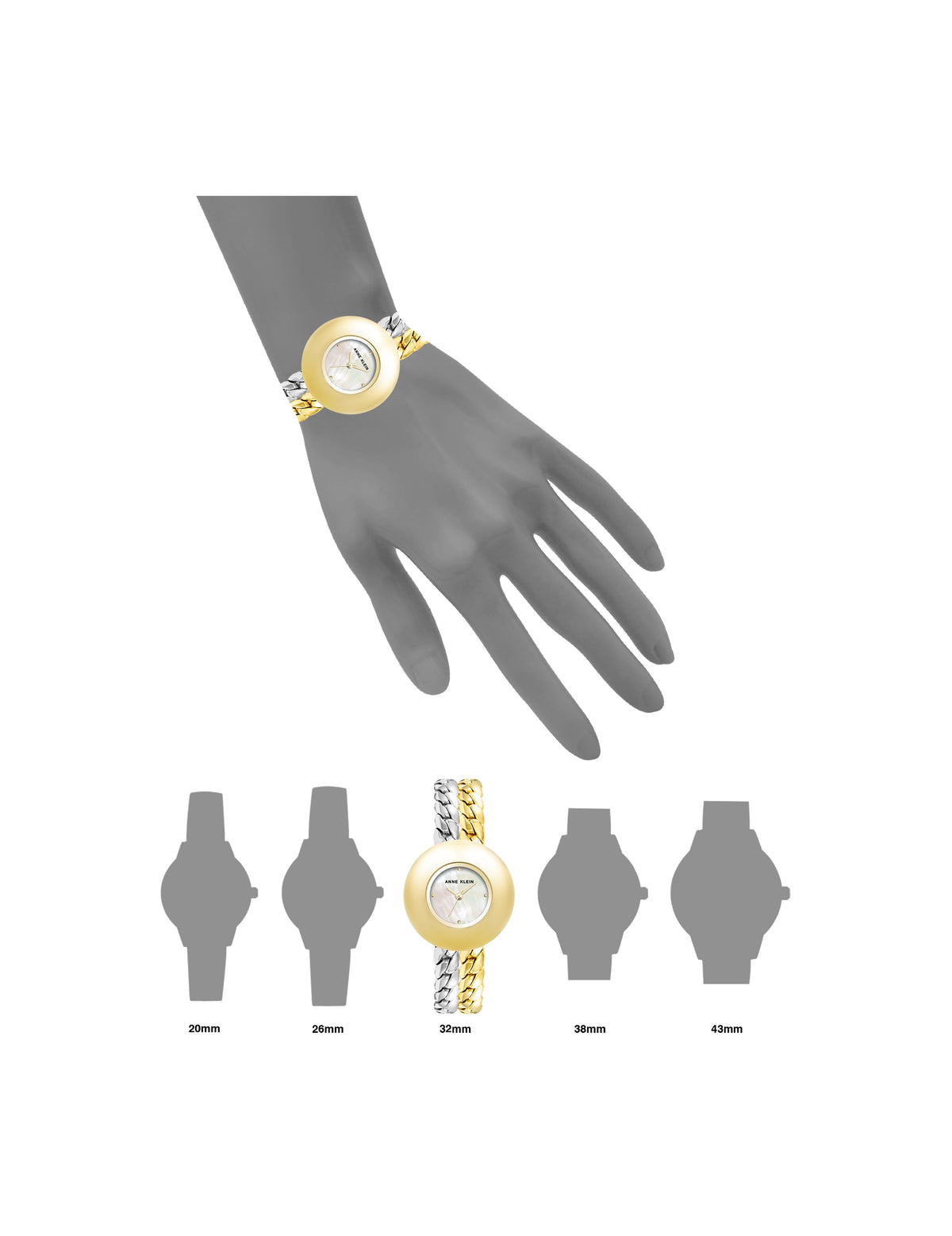 Anne Klein  Double Chain Bracelet Watch