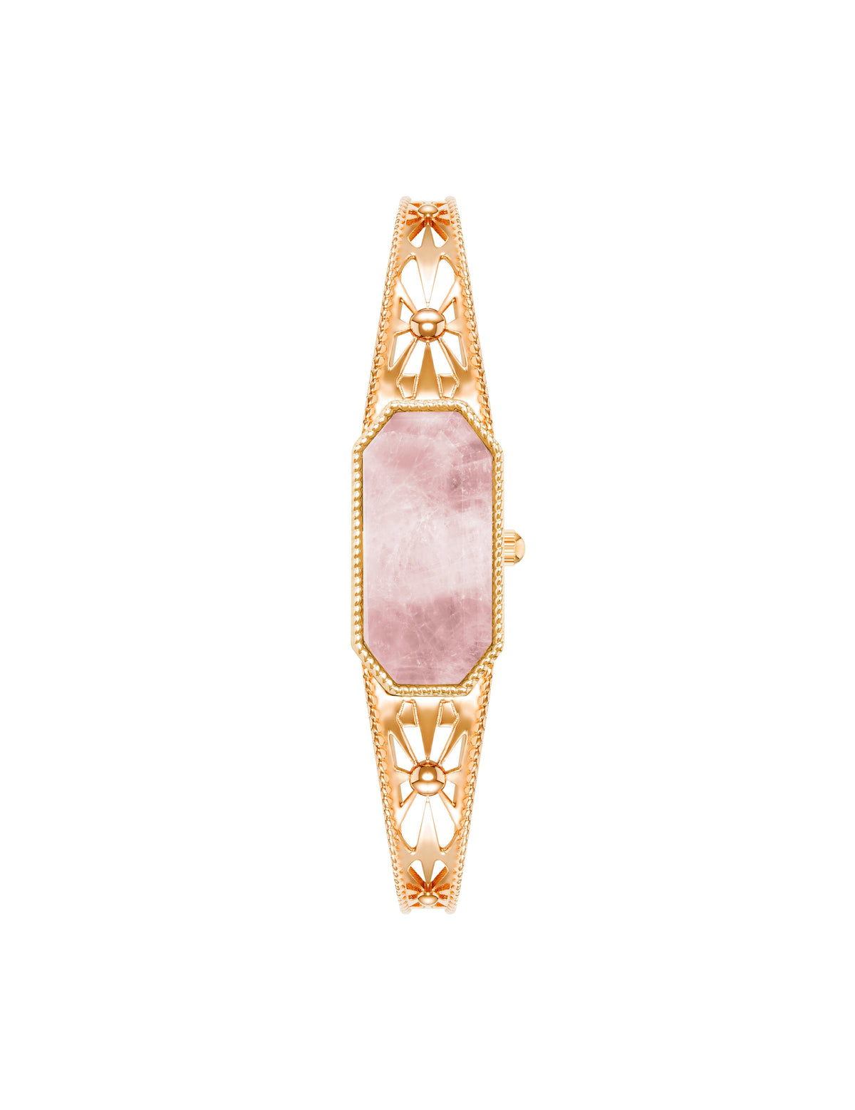 Anne Klein Rose quartz/Rose gold Gemstone Covered Dial Watch