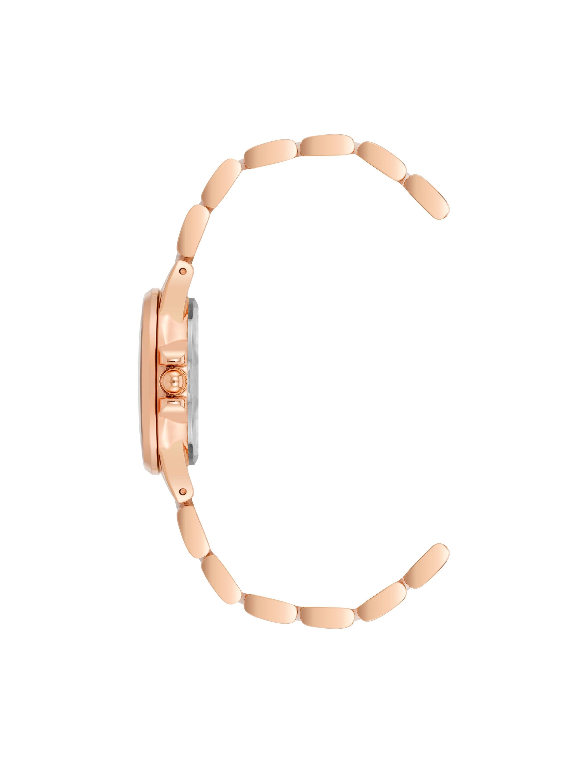 Anne Klein Blush/Rose Gold-Tone Diamond Accented Ceramic Bracelet Watch