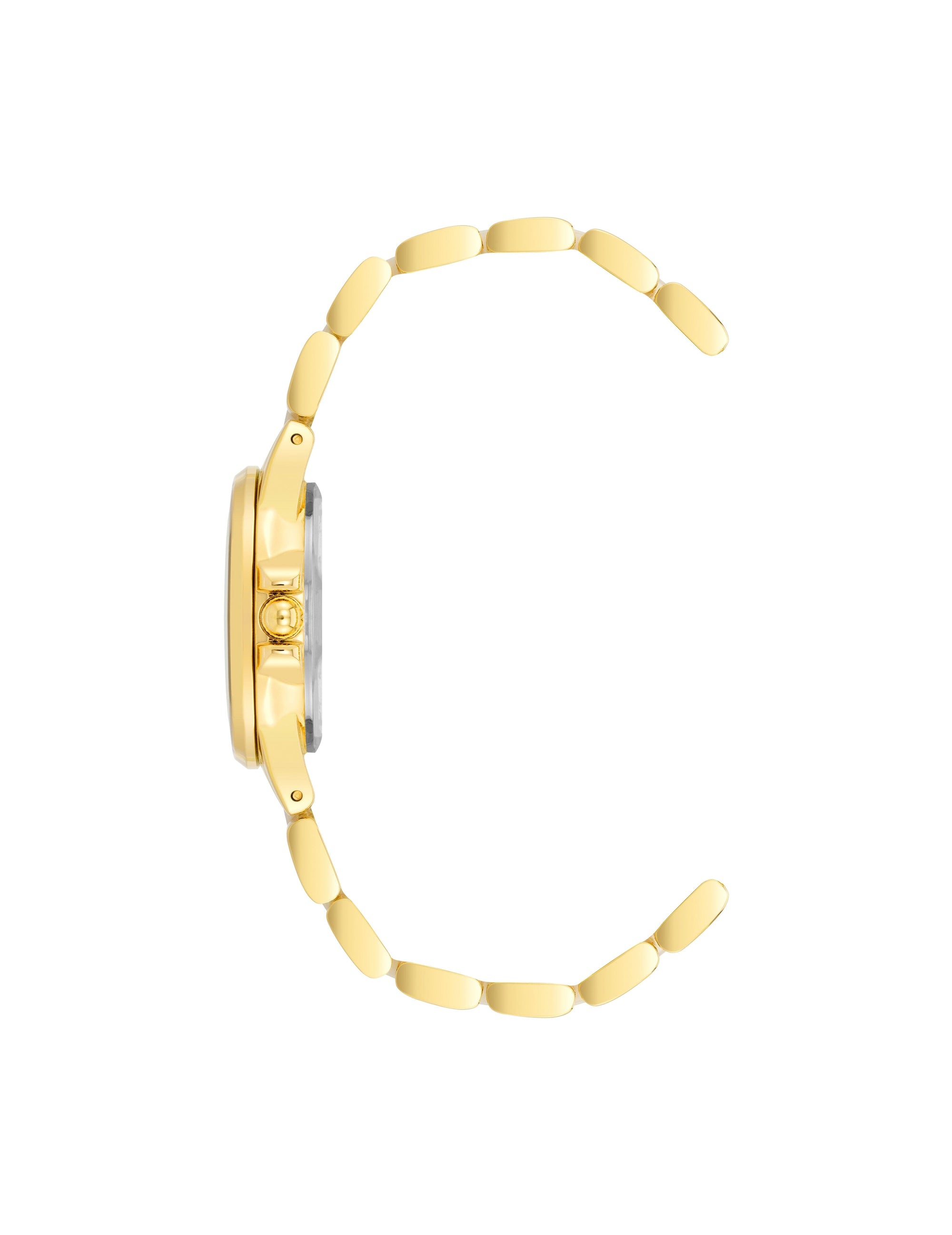 Anne Klein Taupe/Gold-Tone Diamond Accented Ceramic Bracelet Watch