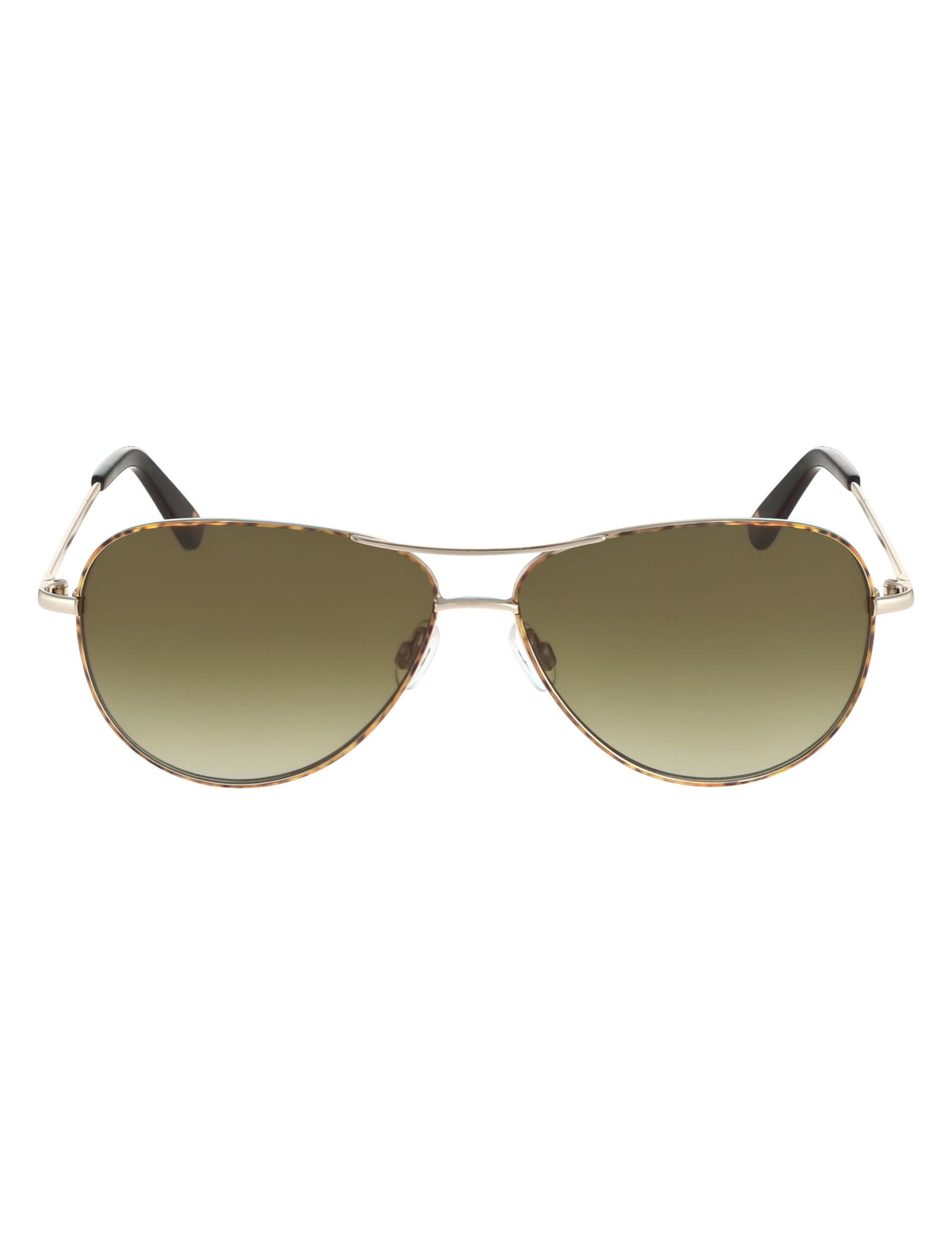 Anne Klein Gold Petite Aviator Sunglasses