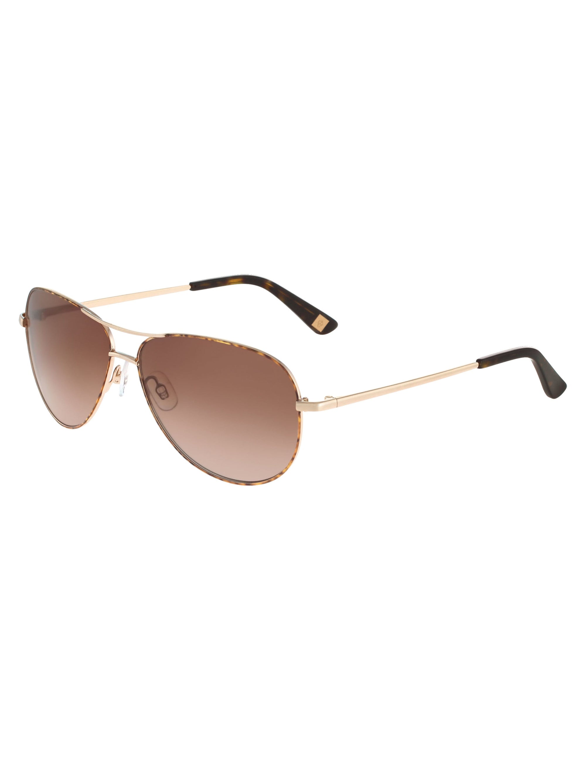 Anne Klein Rose Gold Petite Aviator Sunglasses