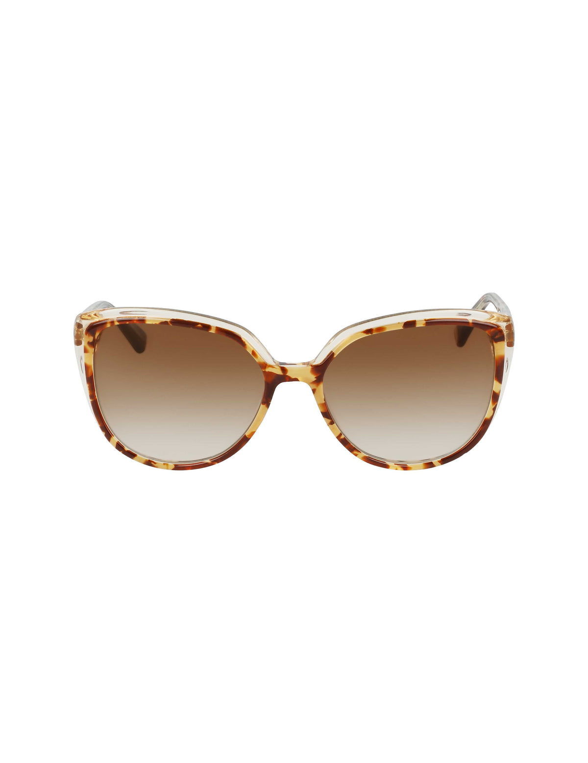 Tortoise shell cat-eye sunglasses with mocha tortoise frames and brown gradient lenses