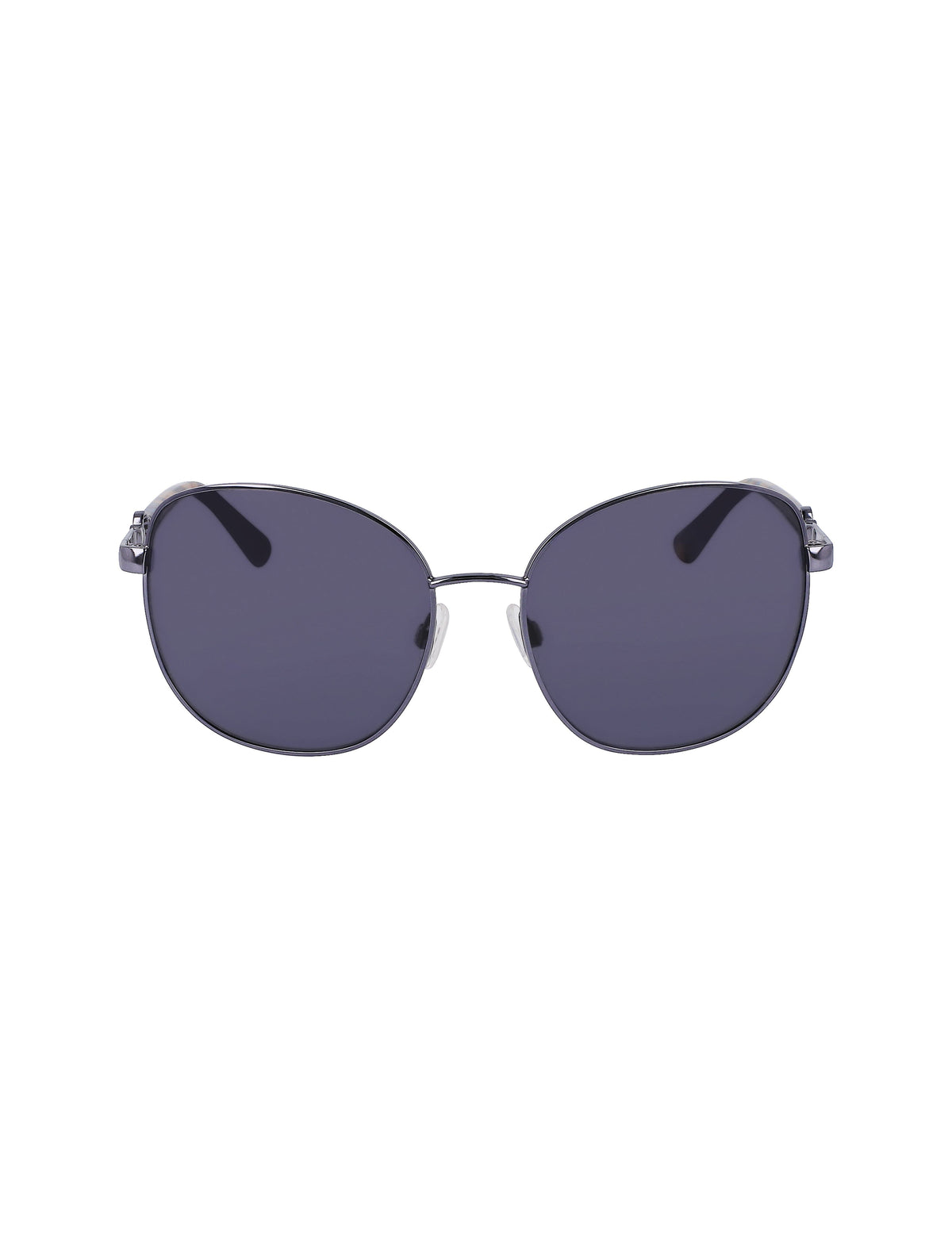 Anne Klein Slate Metal Round Leo Sunglasses