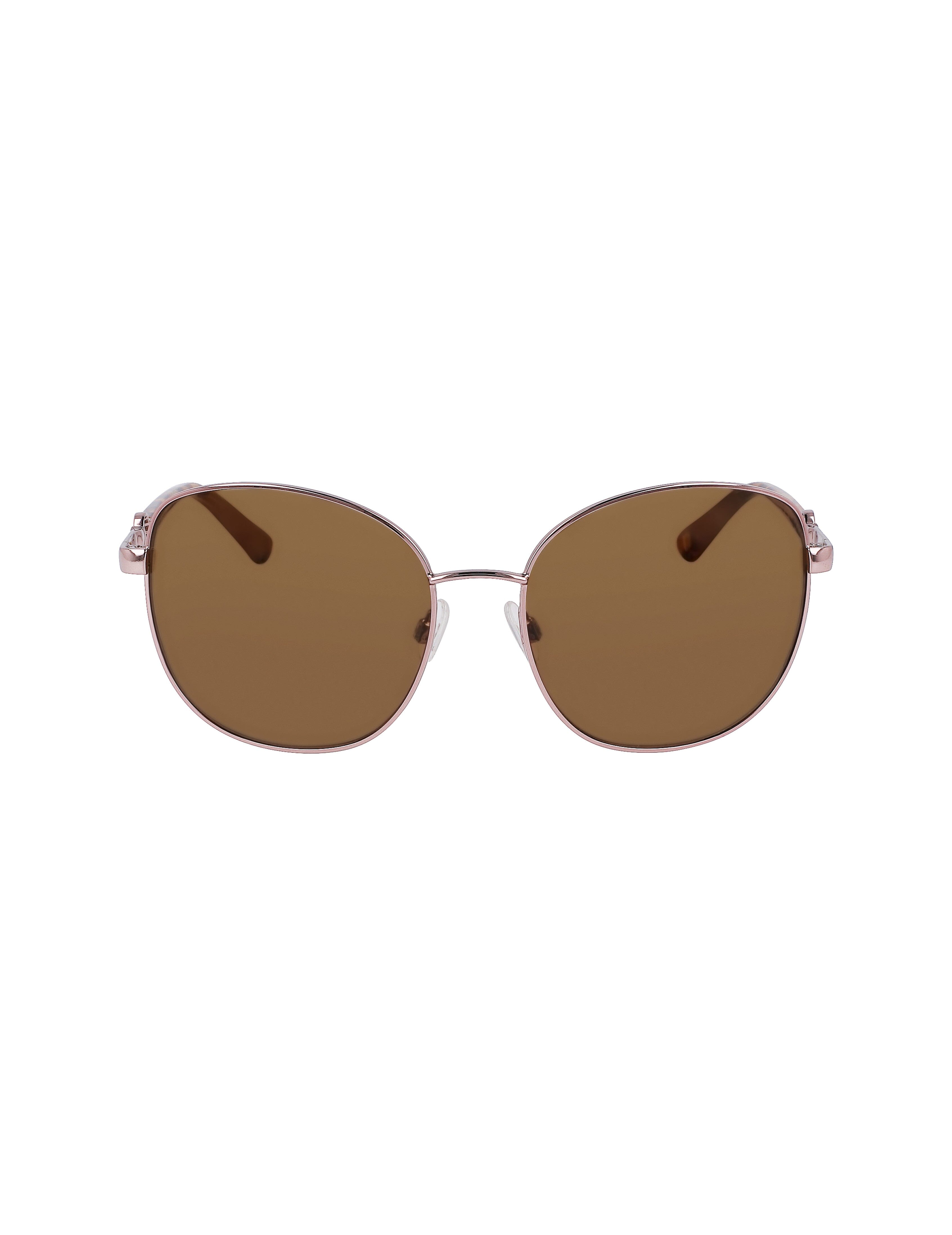 Anne Klein Sunglasses AK7070 770 ROSE Gold Pink Round Frames 