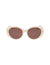 Anne Klein Ivory Pearl Glamorous Oval Sunglasses