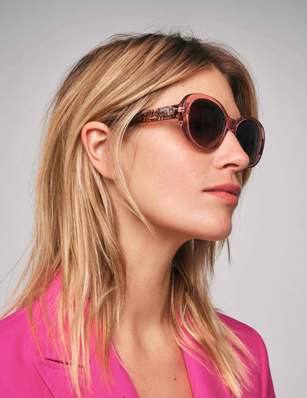 Anne Klein Crystal Glamorous Oval Sunglasses