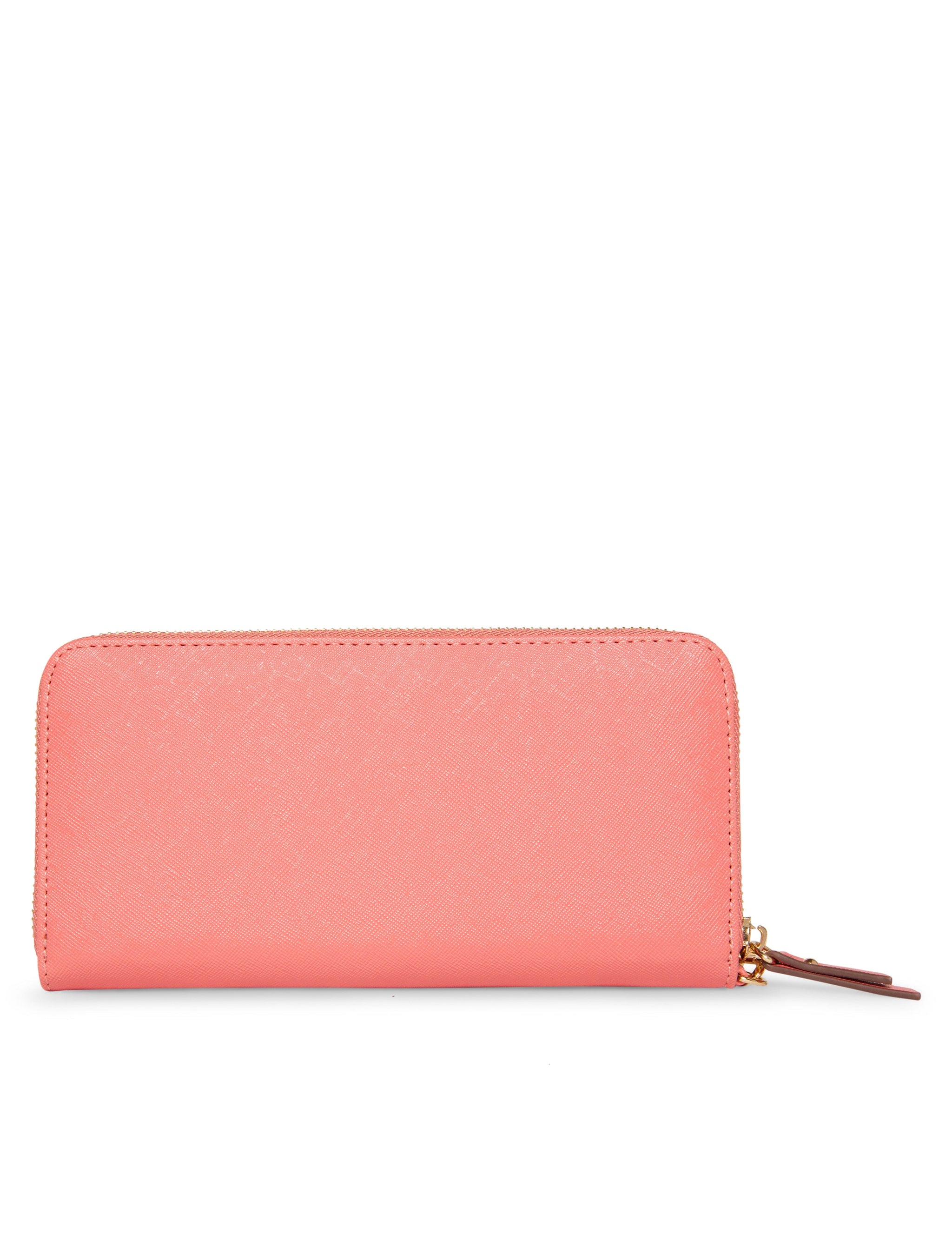  Anne Klein Round AK Zip Around Wallet, Saddle