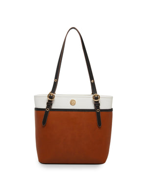 Anne Klein Ginger Biscuit/Anne White/Black Colorblock AK Perfect Tote Bag