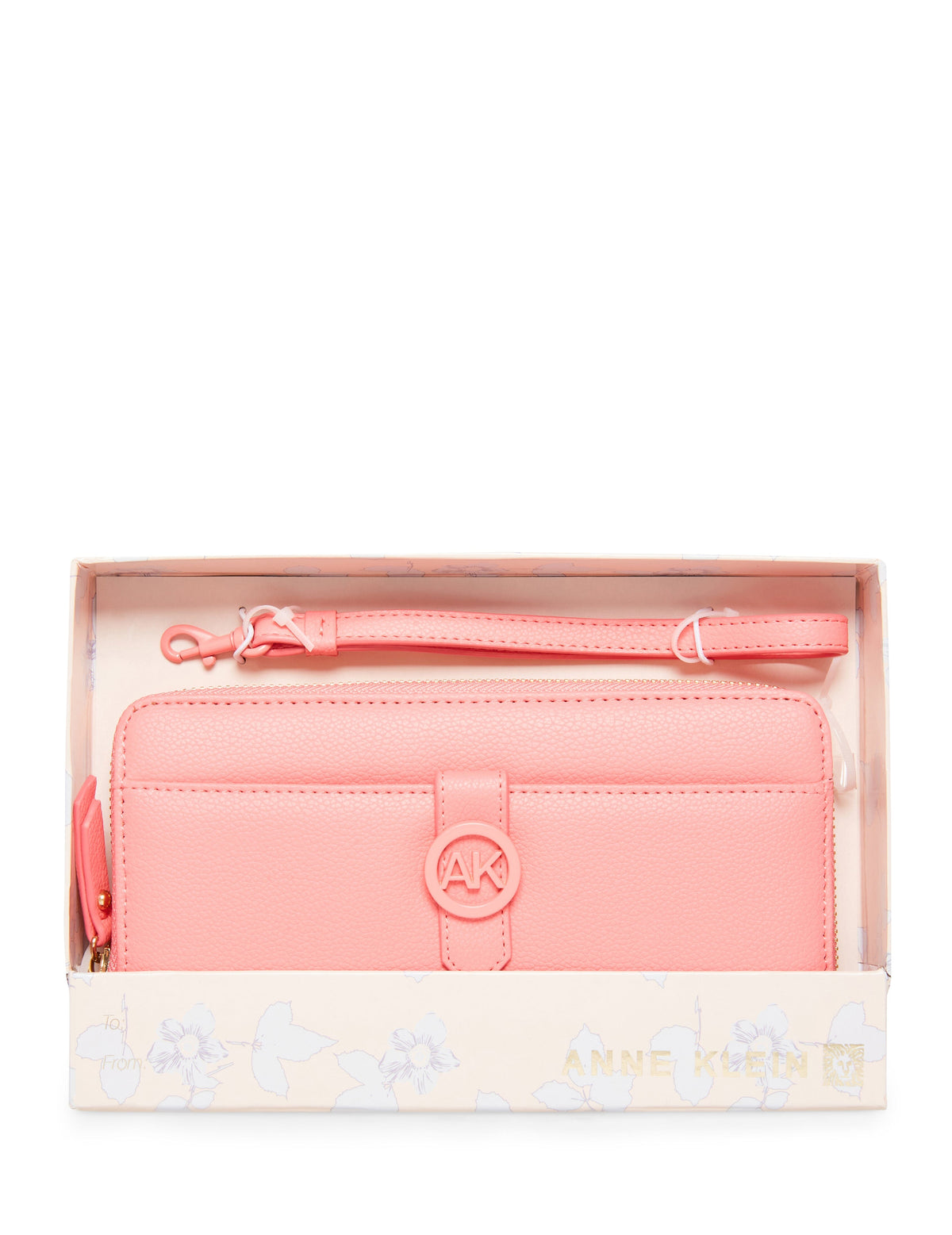 Anne Klein Fruit punch Boxed Slim Zip Wallet With AK Coated Hardware &amp; Detachable Wristlet