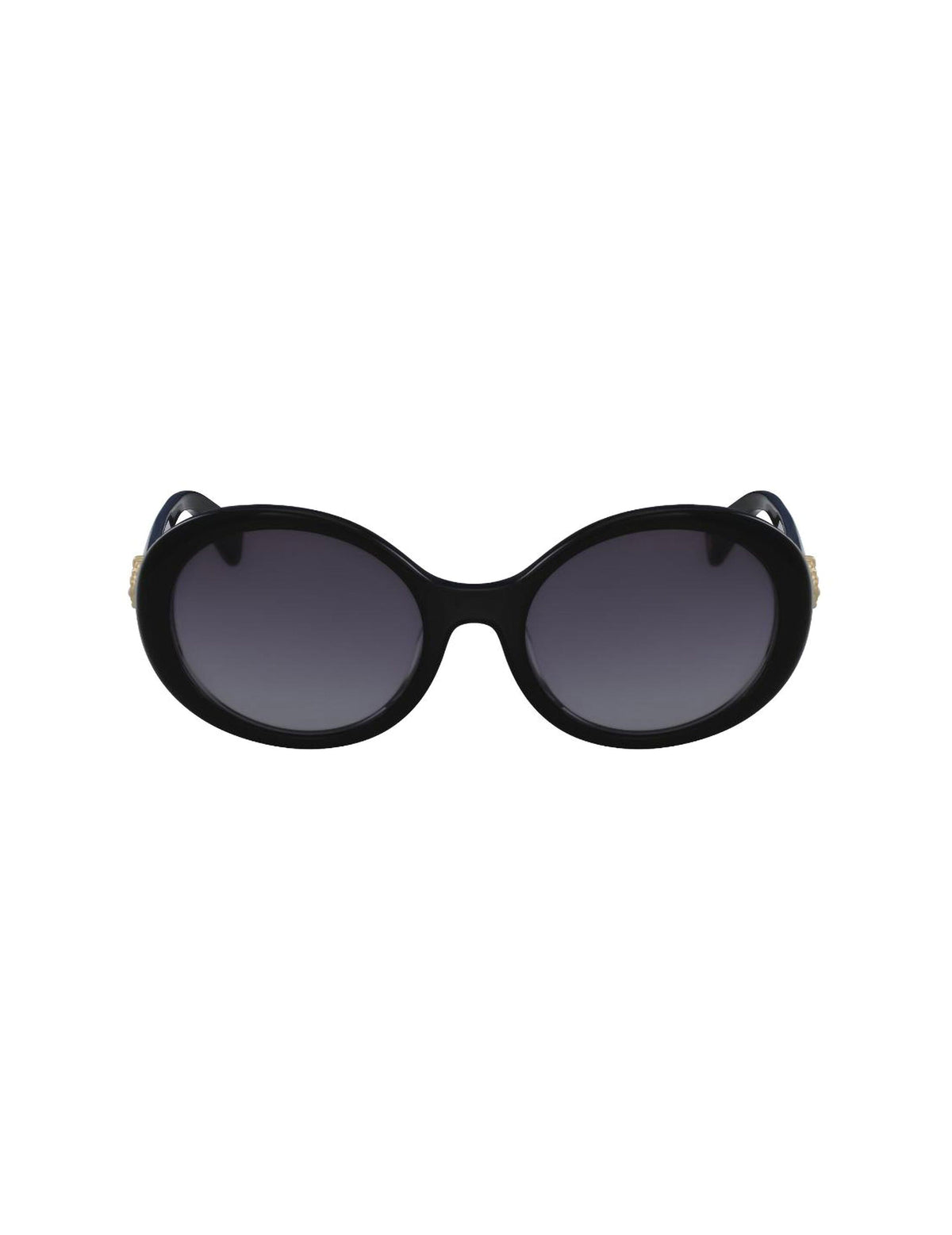 Anne Klein Black Vintage Round Sunglasses